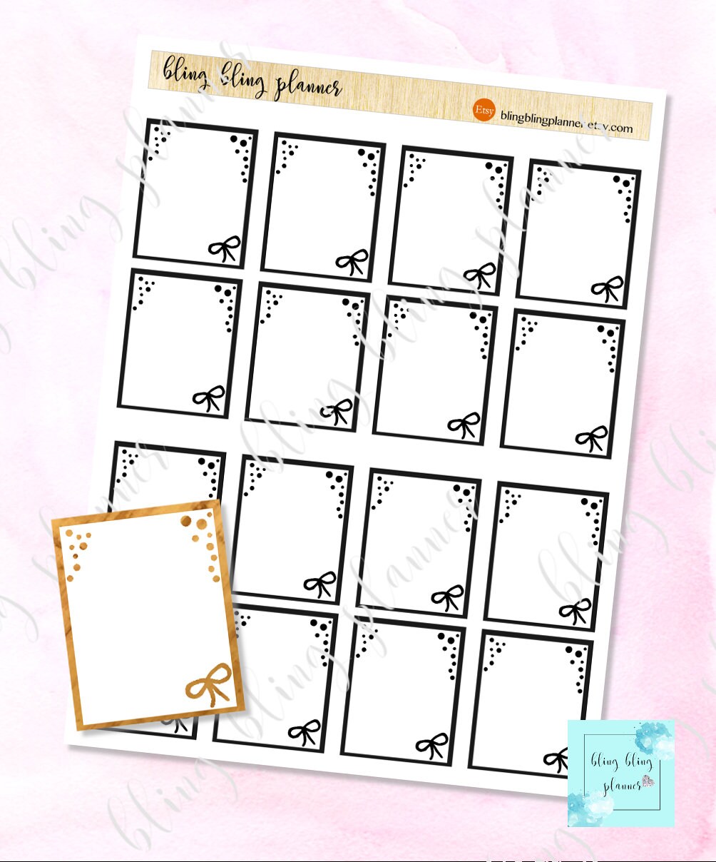 FOIL READY Full Box, Bow Printable Full Box Stickers, Functional ...