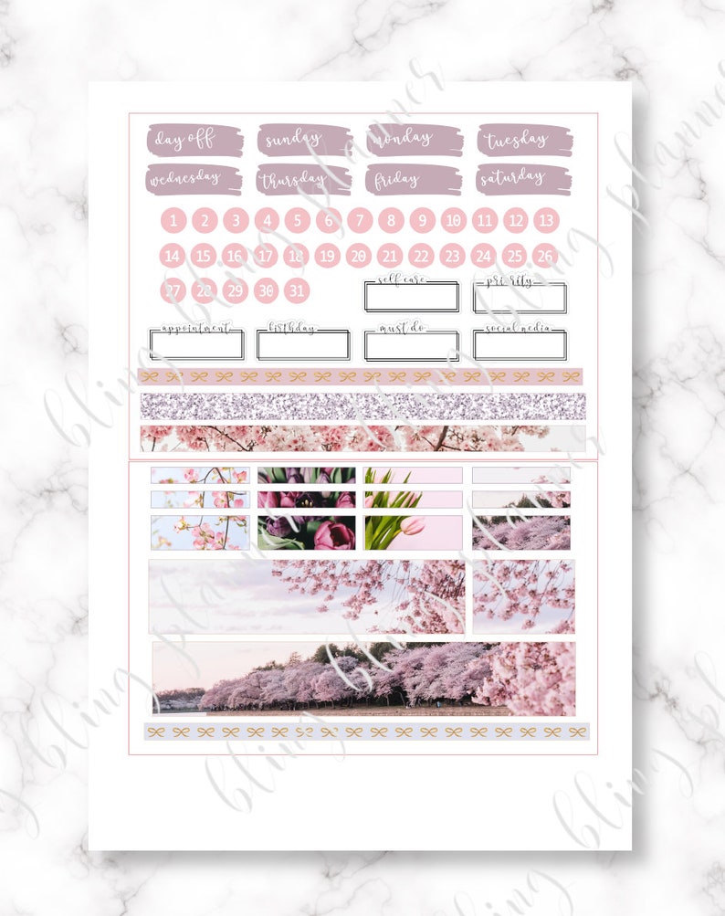 BLOSSOM PRINTABLE PLANNER Stickers Flower Photo Sticker Kit - Etsy