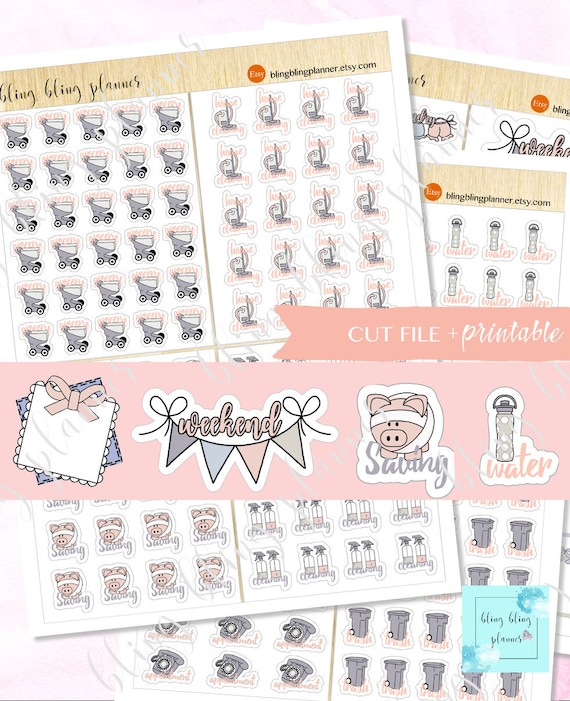 CUTE DAILY PLANNER Stickers Printable Functional Stickers | Etsy