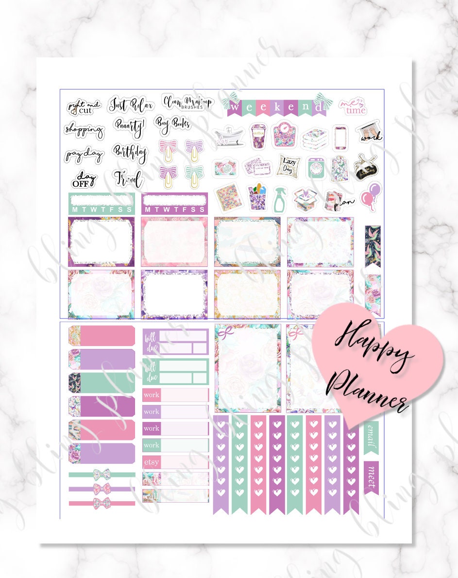 FAIRY PRINTABLE PLANNER Sticker, Spring Happy Planner Sticker, Spring ...