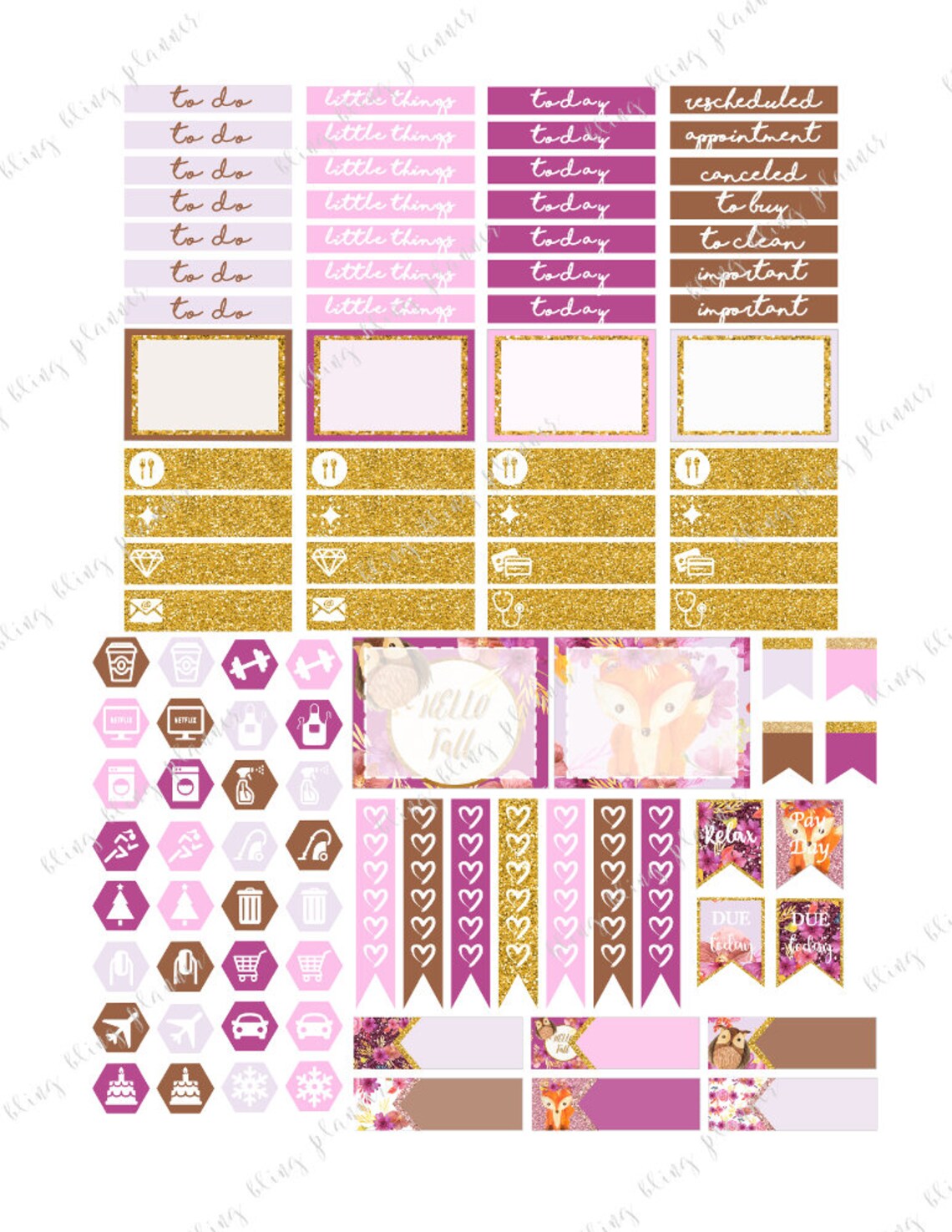 FOX PLANNER Happy Planner STICKERS Happy Planner Fall - Etsy