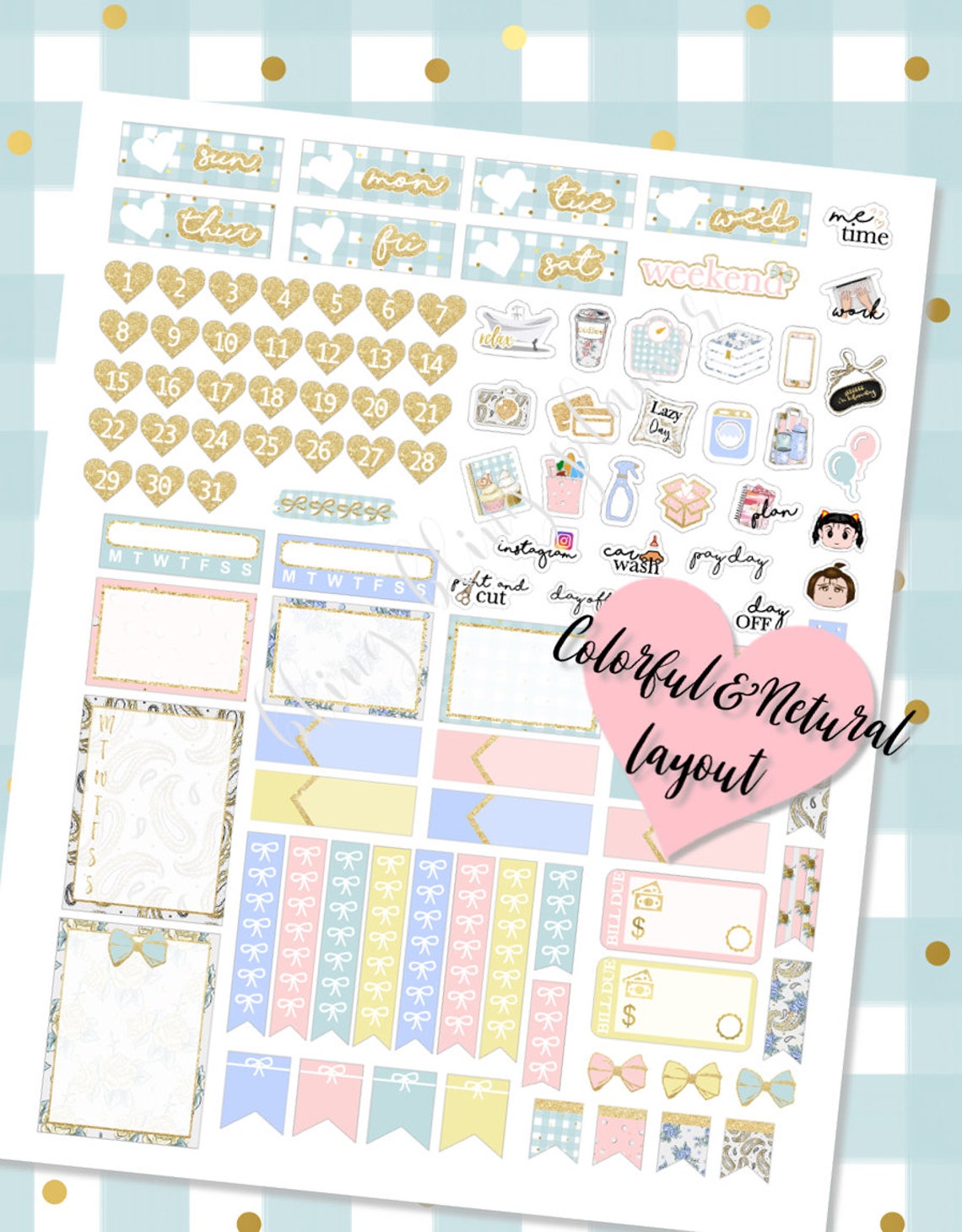 PRINTABLE LOVE Planner Kit Printable Sweets Sticker - Etsy
