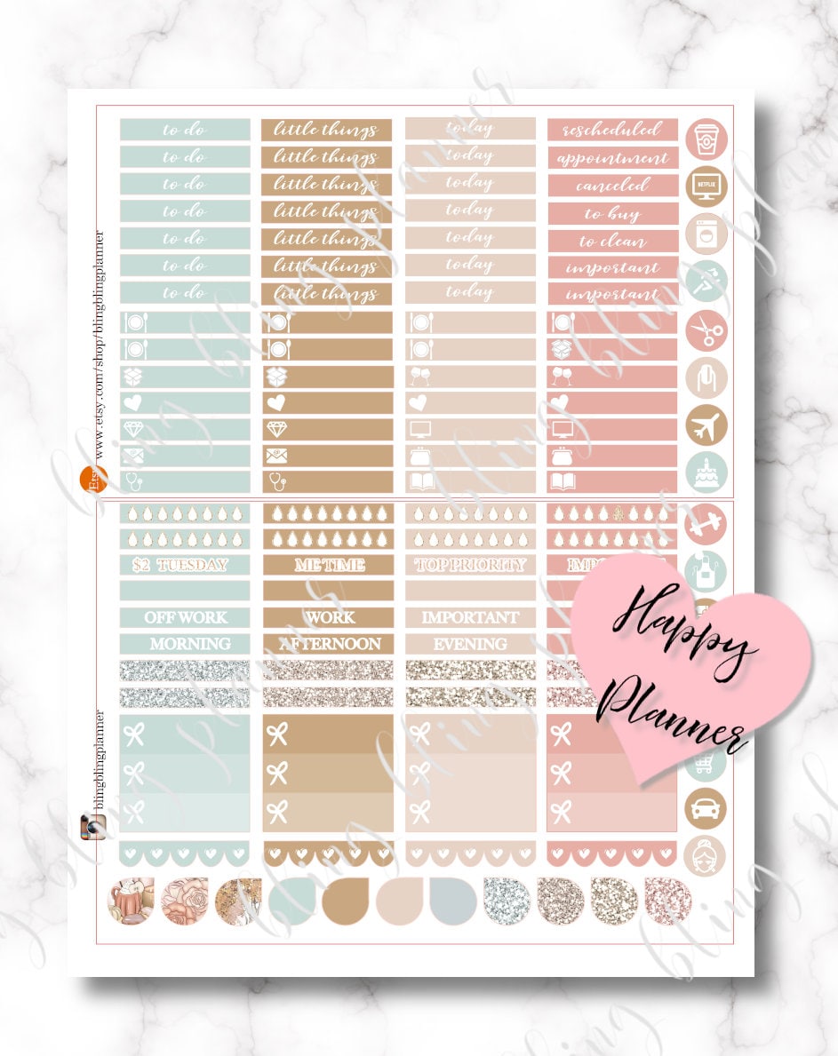 HAPPY PLANNER Fall PRINTABLE Sticker, Fall Printable Sticker Kit, Happy ...