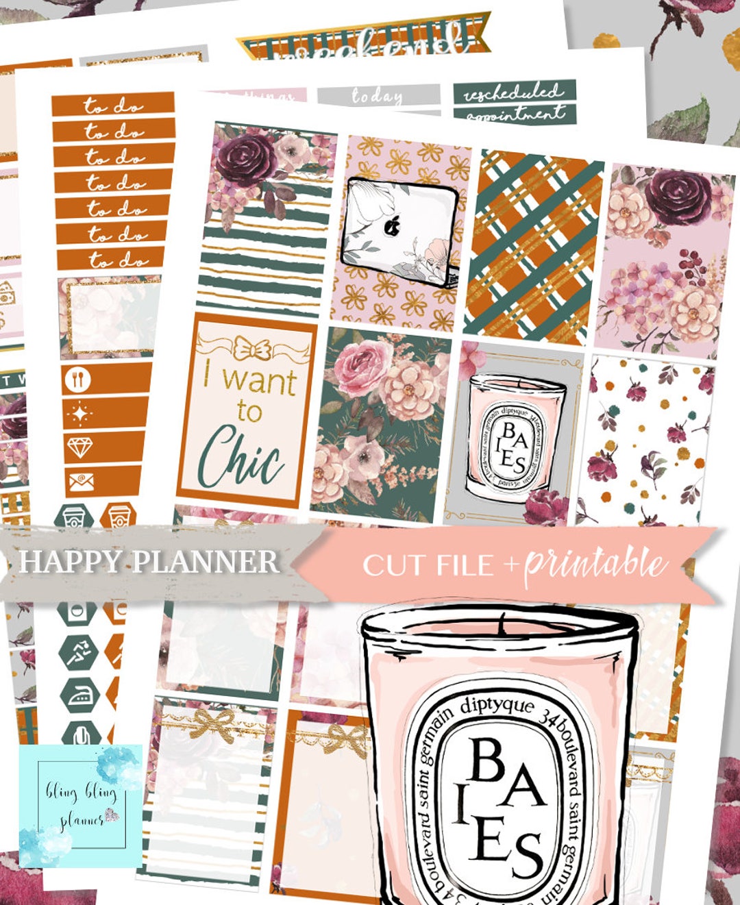 FALL HAPPY Planner STICKERS, Happy Planner Printable Stickers ...