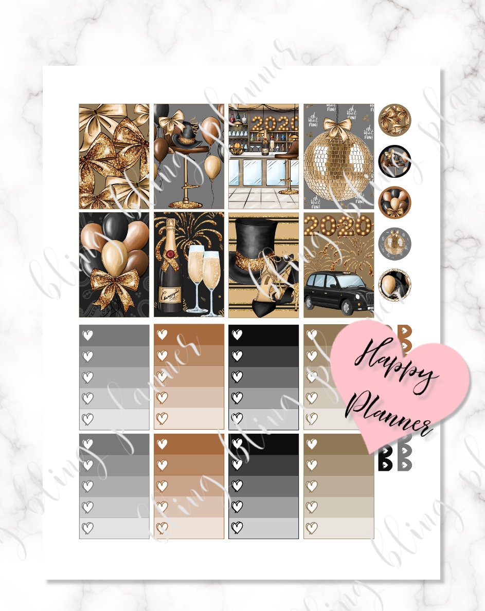 PRINTABLE NEW YEAR Happy Planner Stickers 2020 New Year - Etsy