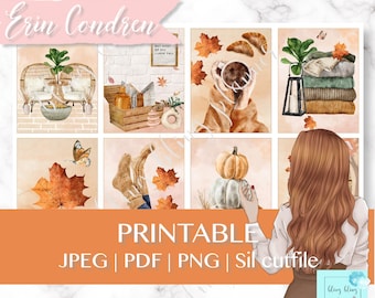 FALL PRINTABLE PLANNER Sticker, Printable Planner Sticker, Autumn weekly kit, fall home printable, planner sticker, erin condren weekly kit