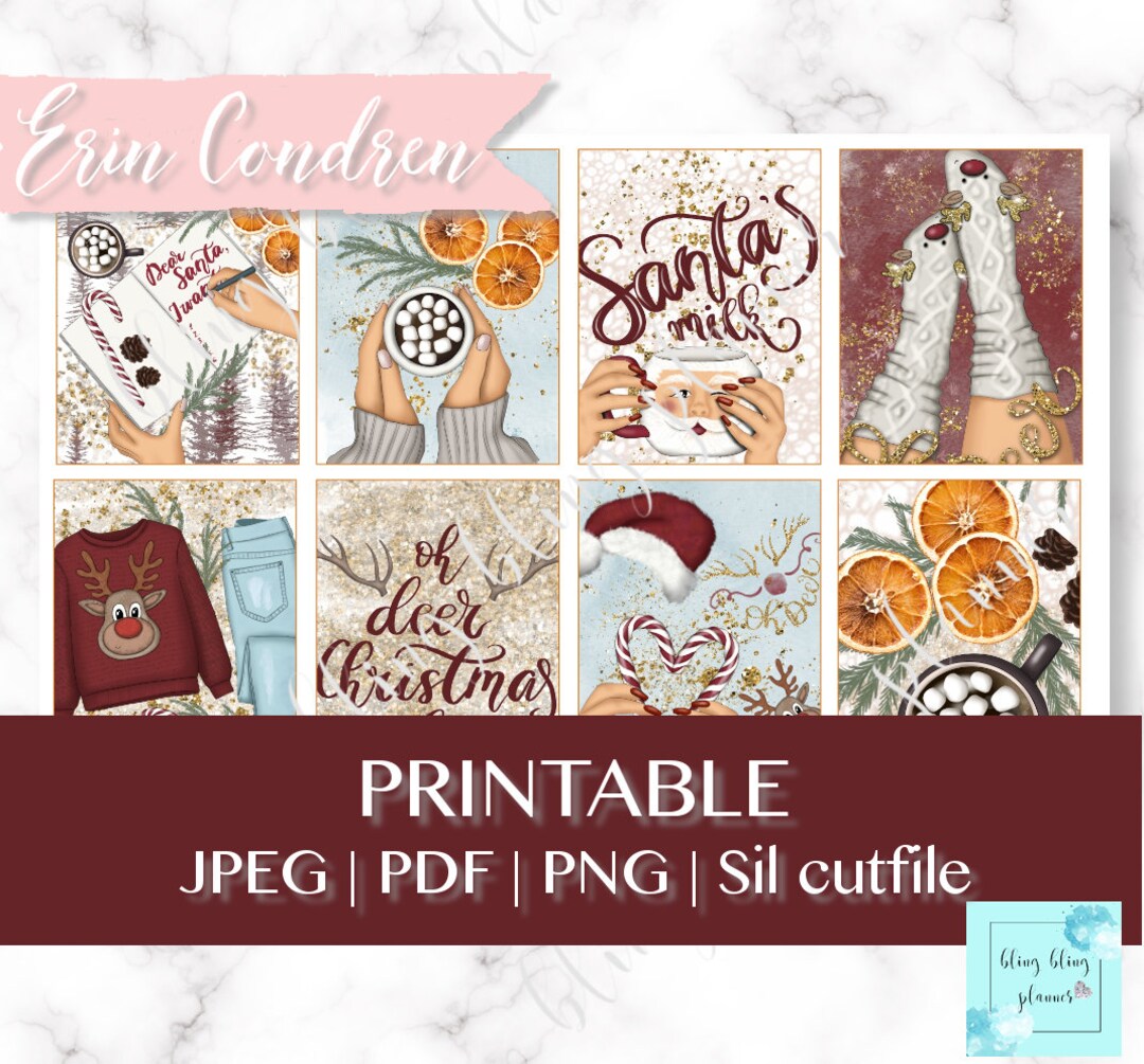 WINTER PLANNER STICKER Kit, Winter Erin Condren Sticker Set, Printable ...