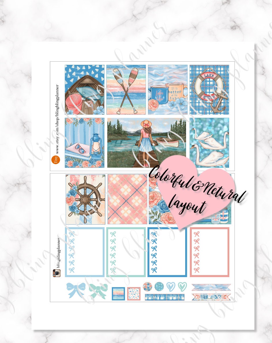 LAKE PLANNER STICKERS printable printable planner Stickers | Etsy