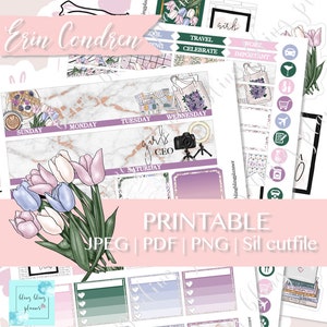 MONTHLY VIEW PLANNER Kit Printable, Girl Boss Planner Sticker Kit, May ...