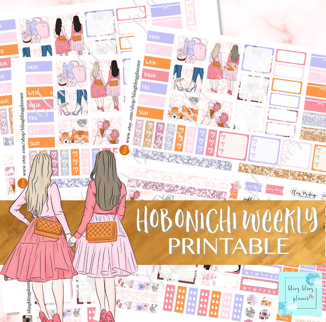 HOBONICHI PRINTABLE KIT, Hobonichi Weeks Stickers, Best Friend ...