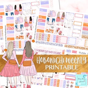 HOBONICHI PRINTABLE KIT, hobonichi weeks stickers, best friend hobonichi kit, printable hobonichi weeks stickers, digital sticker, goodnotes