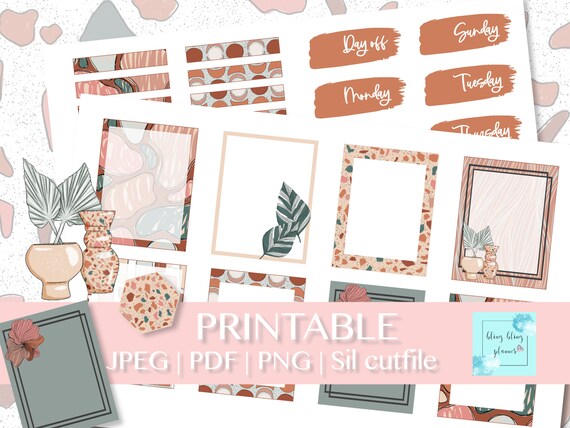 BOHO Summer PRINTABLE Planner Stickers Boho Printable - Etsy