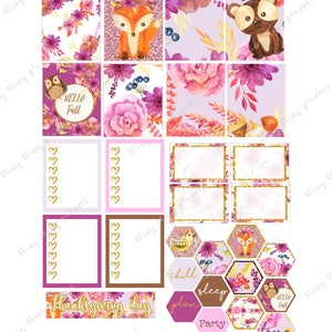 FOX PLANNER STICKERS, Fall Printable Weekly Kit, Autumn Sticker Kit ...