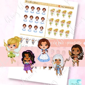PRINTABLE Cute PRINCESS STICKER, Princess Belle, Printable Moana ...