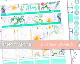 HAPPY PLANNER MONTHLY Kit, May Monthly Kit, Happy Planner Stickers, Happy Planner Kit, May Monthly, Digital Printable, Digital Stickers, diy