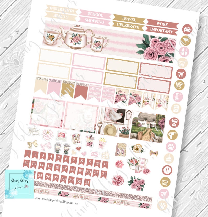 MONTHLY VIEW PLANNER Kit Printable Spring Monthly View No Etsy