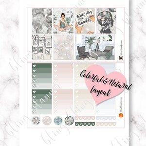 MINDFULNESS PLANNER STICKERS, Relax at home printable planner stickers, meditate planner stickers, stay home planner stickers, manifest kit image 2