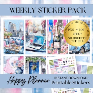 Frühling HAPPY PLANNER Aufkleber, Blumenaufkleberbogen, klassische Happy Planner Aufkleber, druckbare Planeraufkleber Frühling, Aufkleber Sommer HP