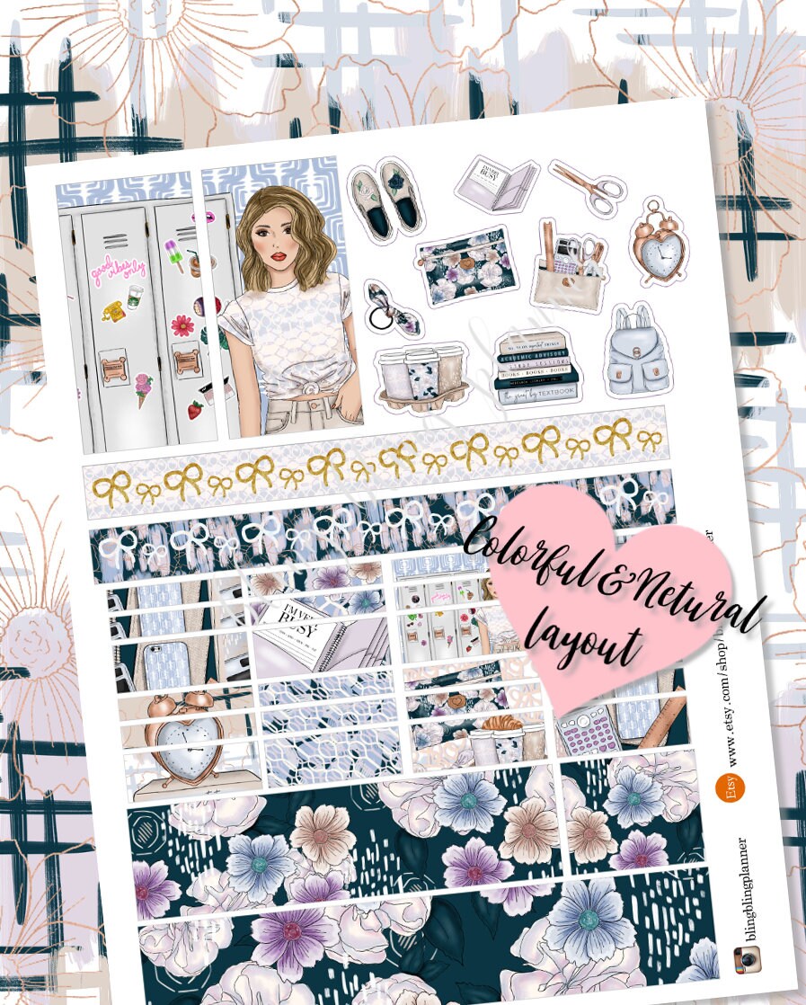 BACK TO SCHOOL Planner Kit Back to College Planner Stickers - Etsy