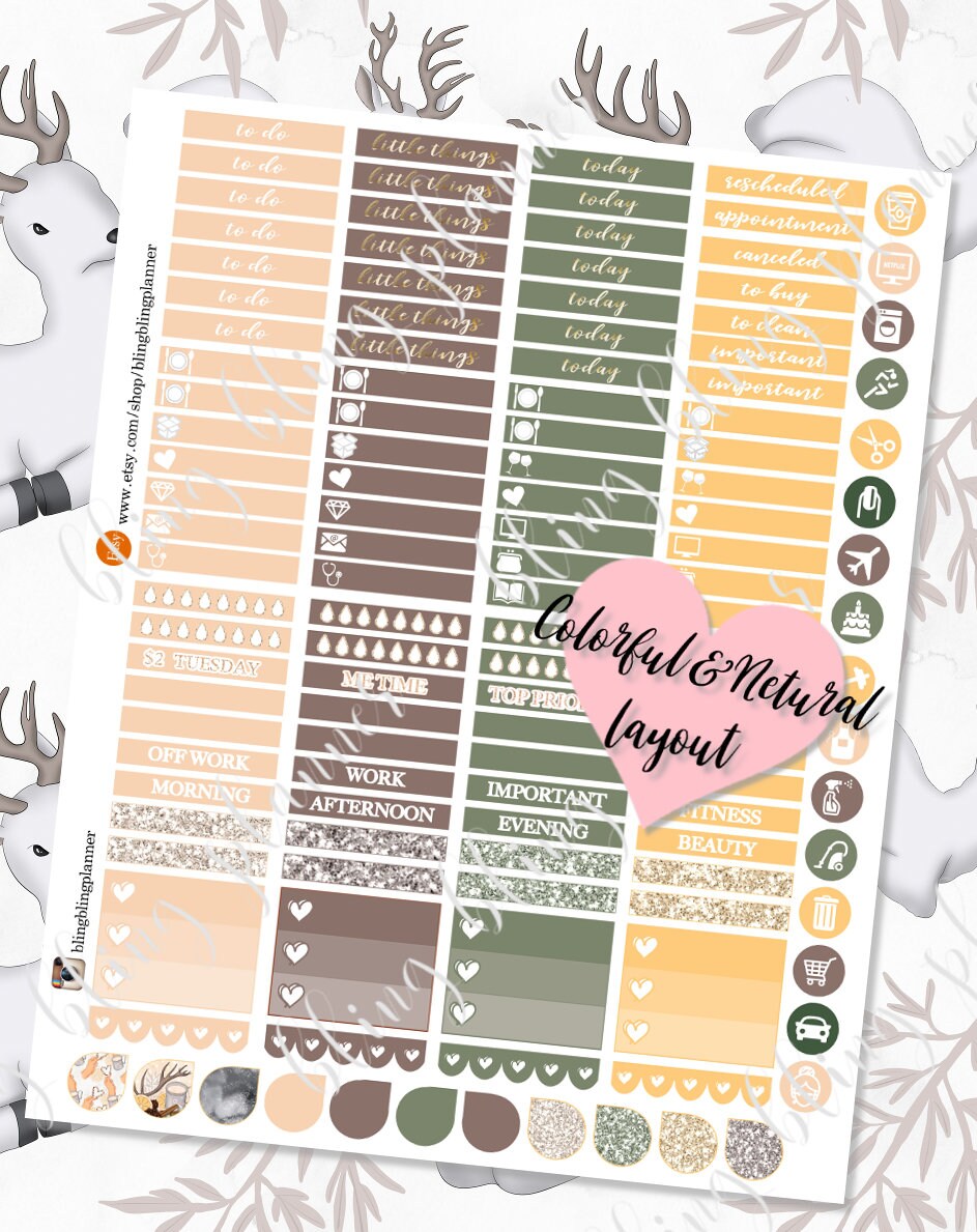 WINTER PRINTABLE PLANNER Stickers Winter Snow Printable kit | Etsy