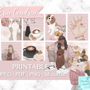 Etiqueta engomada del PLANIFICADOR IMPRIMIBLE PARA MASCOTAS, pegatinas del planificador para amantes de los perros, pegatina del planificador para amantes de los gatos, paquete semanal de Erin Condren, lindo kit de planificador imprimible