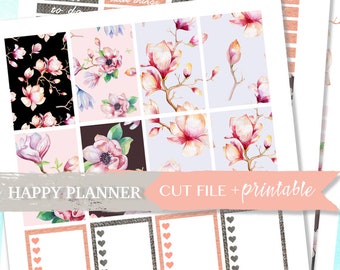 SPRING HAPPY PLANNER Adesivo, Adesivi Flower Planner, Kit adesivo settimanale, Adesivi file di taglio, Happy Planner Weekly, felice pianificatore stampabile