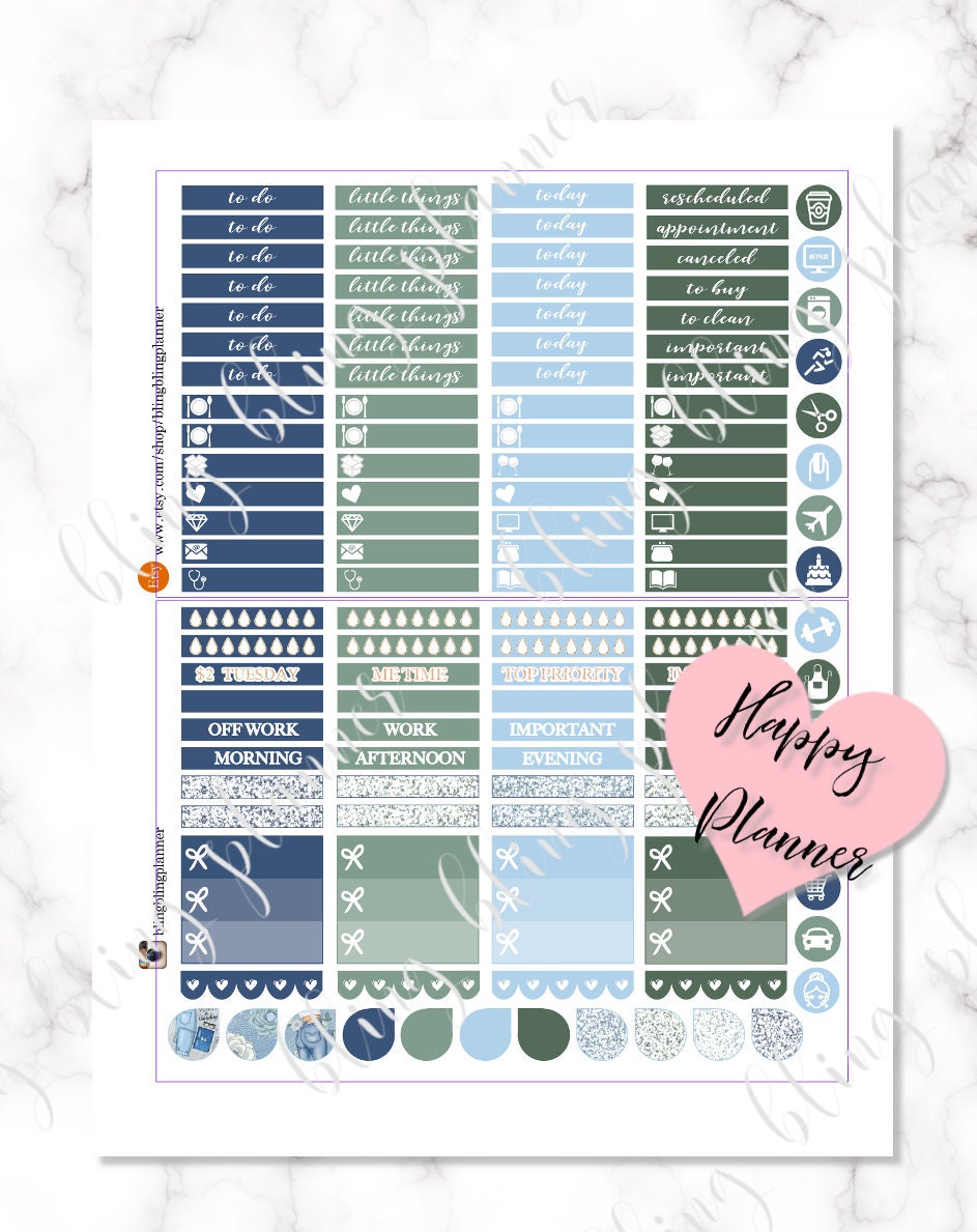 JEAN PRINTABLE PLANNER Stickers, Happy Planner Planner Sticker, Jean ...