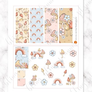 MUSHROOM PRINTABLE PLANNER Stickers, Spring Planner Sticker, Flower ...