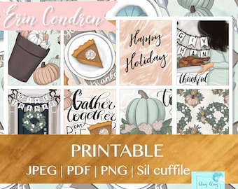 THANKSGIVING PLANNER STICKERS, Pumpkin Spice Stickers, printable planner stickers, Thanksgiving planner stickers, blingblingplanner, pumpkin