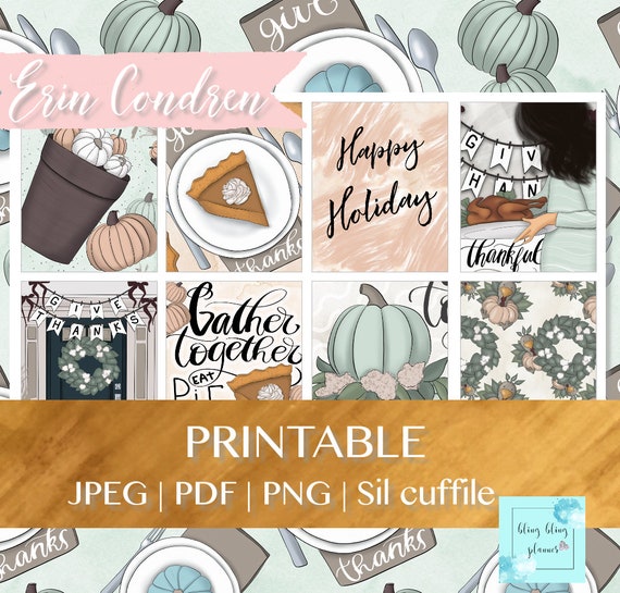 THANKSGIVING PLANNER STICKERS, Pumpkin Spice Stickers, printable planner stickers, Thanksgiving planner stickers, blingblingplanner, pumpkin