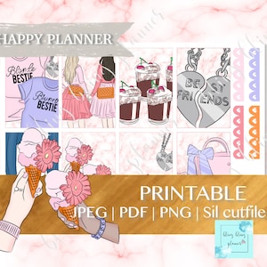 FRIENDSHIP HP PLANNER Sticker, hp planner sticker, Best friend Printable Sticker, Happy Planner Planner Kit, printable happy planner sticker