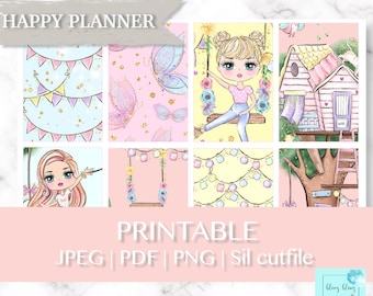 TREEHOUSE HAPPY PLANNER-stickers, lente-hp afdrukbare stickers, tuinieren afdrukbare kit, lentefeest stickerkit, Happy planner-weekpakket