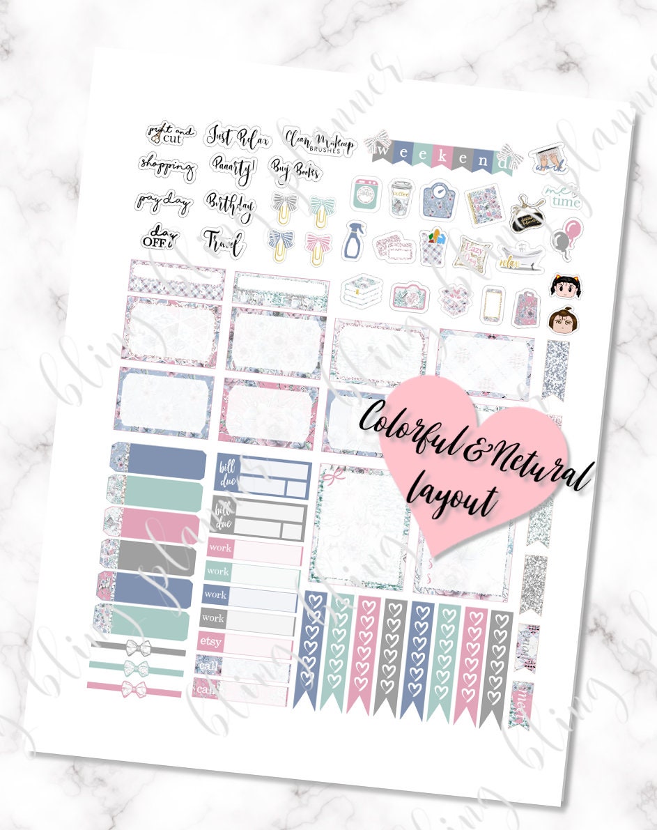 WINTER PLANNER STICKER Kit, Winter Erin Condren Sticker Set, Printable ...