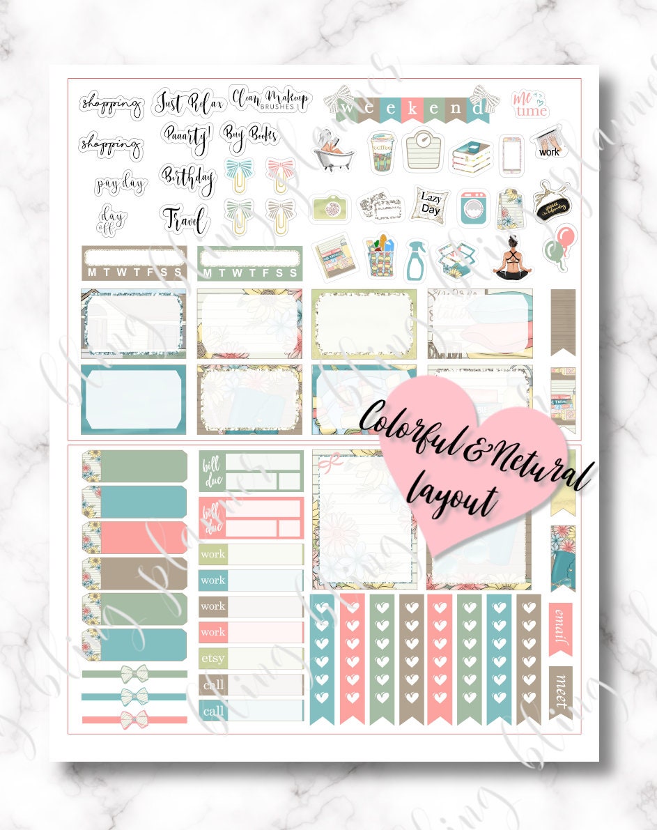 LAKE PLANNER STICKER printable printable planner Sticker | Etsy