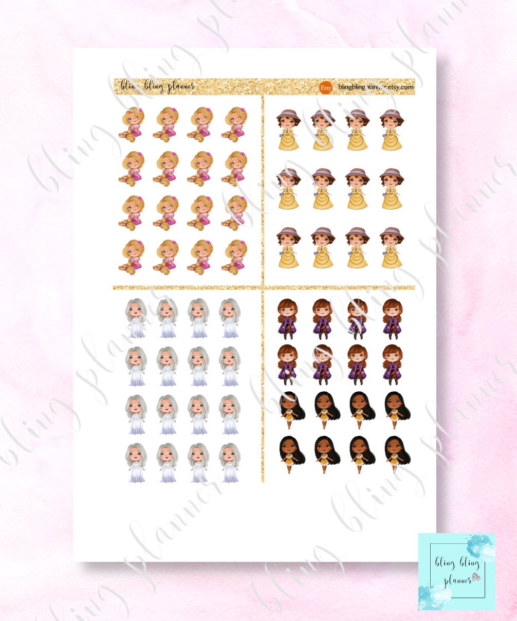 PRINTABLE Cute PRINCESS STICKERS Cute Princess Printable | Etsy