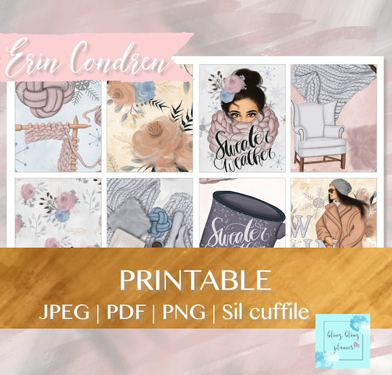 WINTER PRINTABLE PLANNER Stickers, Printable planner stickers, weekly printable sticker, Erin Condren Weekly Kit, Home Planner stickers kit