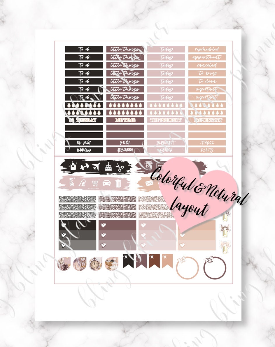 NEW YEAR PLANNER Stickers, Printable New Year Planner Stickers ...