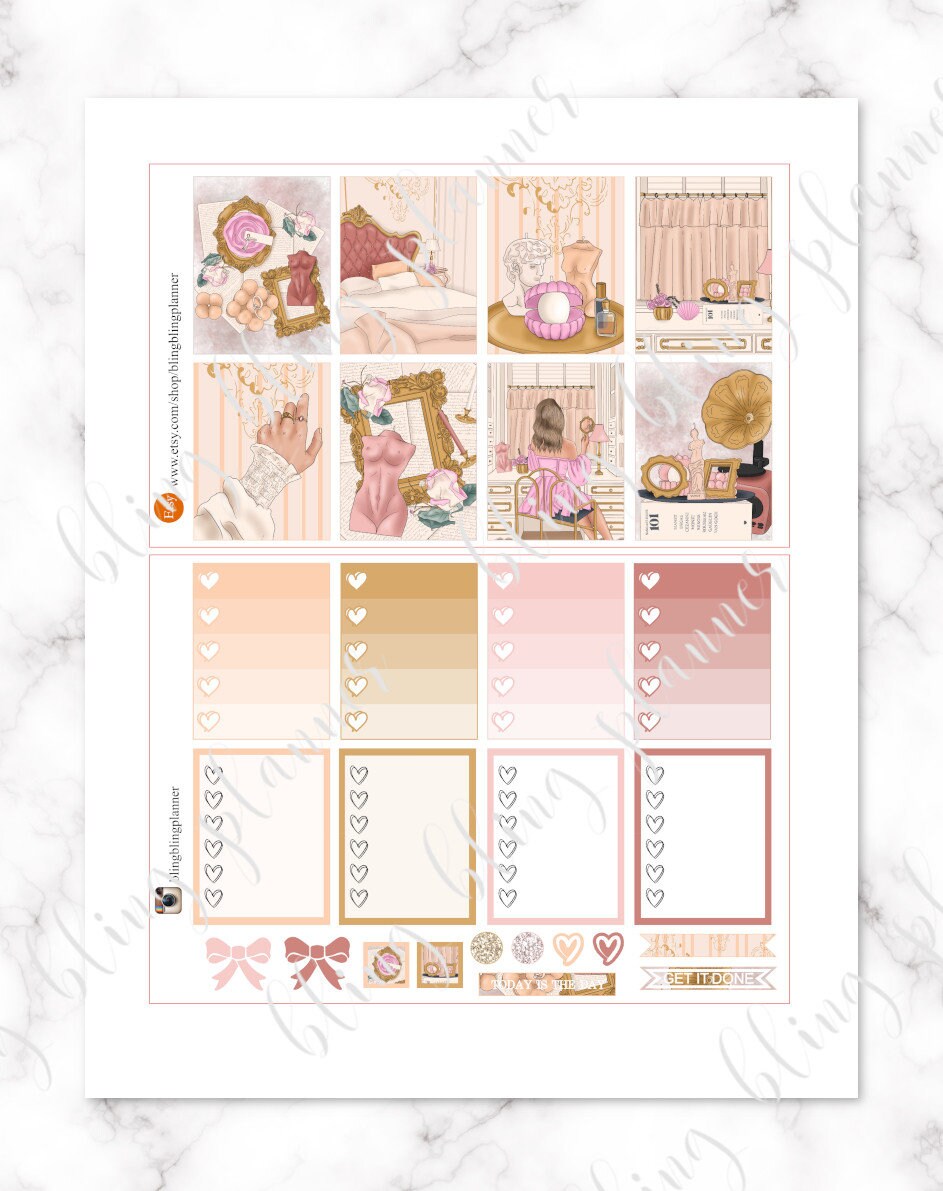 Gold Planner Stickers PRINTABLE Planning Stickers Mini Gold 