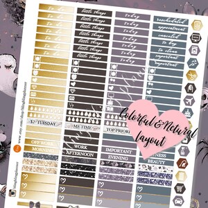 May include: A set of colorful planner stickers with various designs, including hearts, bows, and text. The stickers are arranged in rows on a white background. The text on the stickers includes "to do", "little things", "today", "rescheduled", "appointment", "canceled", "to buy", "to clean", "important", "$2 Tuesday", "Me Time", "Top Priority", "Off Work Morning", "Work Afternoon", "Important Evening", "Business Beauty".