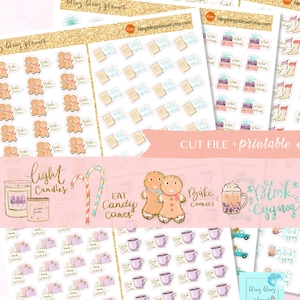 CHRISTMAS DECO PLANNER Aufkleber, Weihnachten Eimer Liste, druckbare Sticker, Urlaub Sticker, Sticker Weihnachten