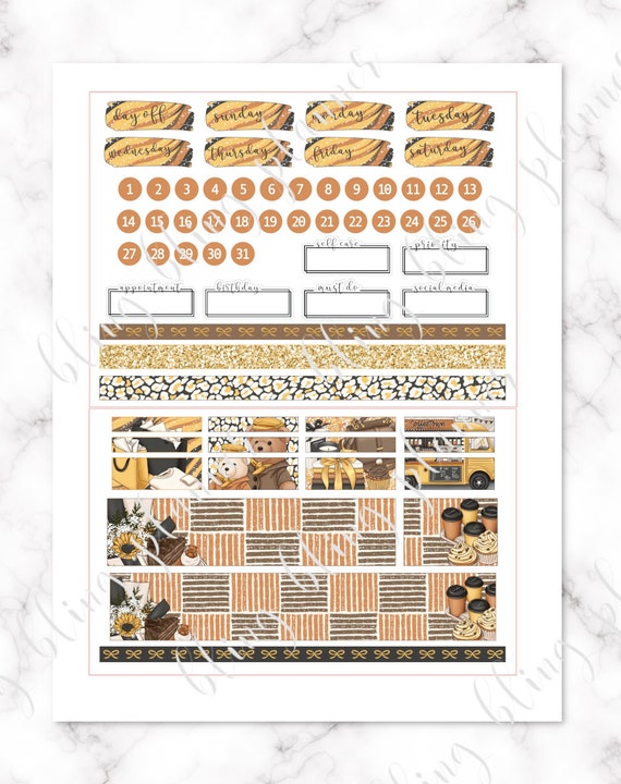 FALL Shopping PRINTABLE Stickers Black Friday Planner Kit 