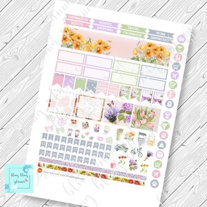 APRIL MONTHLY VIEW Printable Kit , April Planner Stickers, Flower ...
