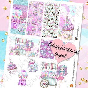 SWEET PRINTABLE PLANNER Stickers, Summer Printable Stickers, cute planner stickers, for Erin Condren, ec printable weekly, printable sticker image 5
