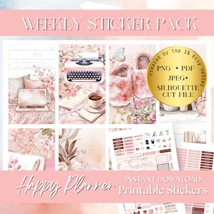Girl Boss Happy Planner Sticker, Arbeit druckbare Aufkleber, Girl Boss Planner Sticker, HP Classic Planner Kit, Silhouette Sticker Cutfile Pack
