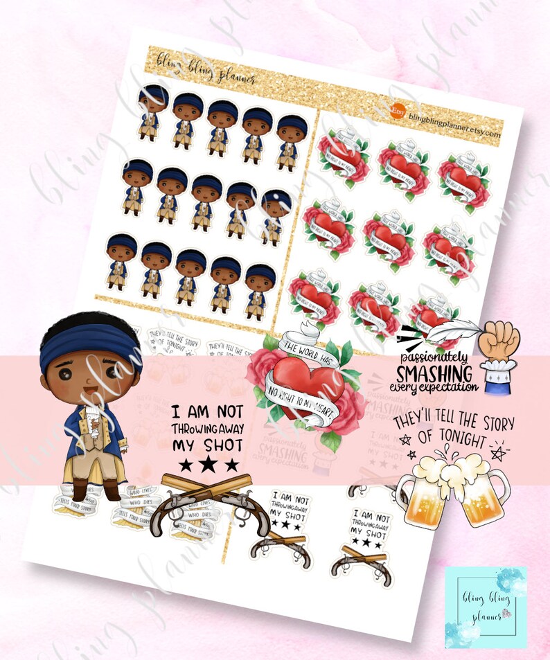 HAMILTON PRINTABLE Planner STICKERS Hamilton Musical Sticker Etsy
