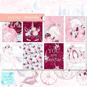 Kit de pegatinas de planificador de amor, pegatinas de unicornio, pegatinas de planificador de San Valentín, pegatinas de planificador de aniversario, kit de pegatinas de unicornio, imprimibles