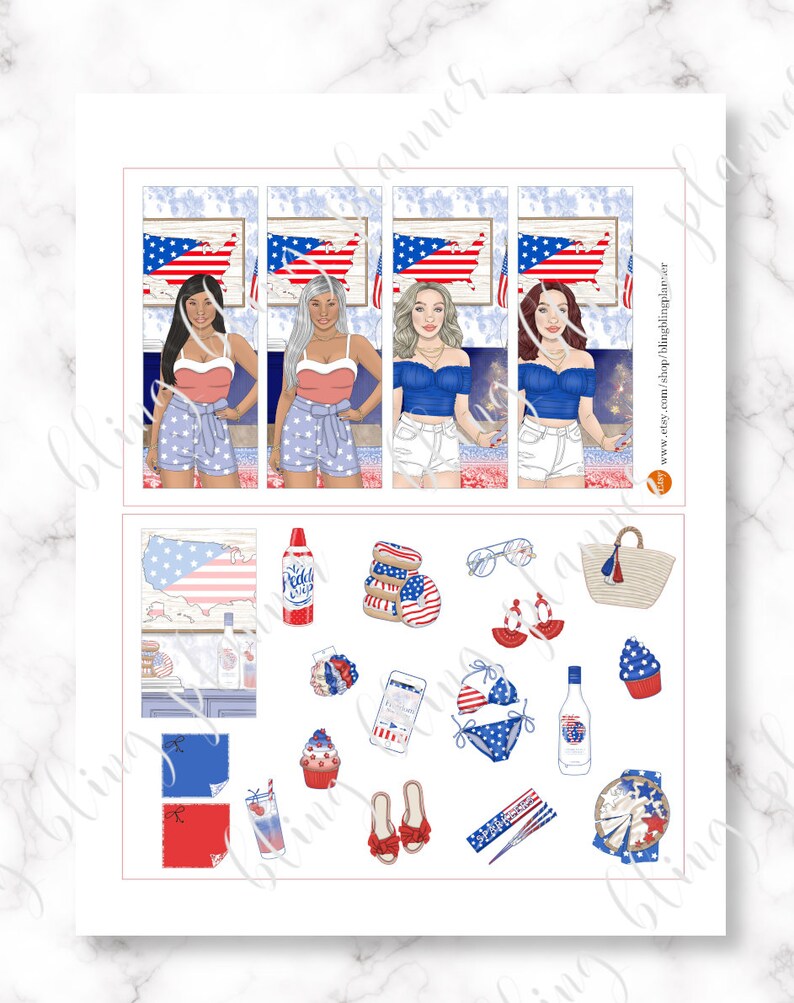 4th of JULY PRINTABLE PLANNER Kit Independence Day Planner - Etsy