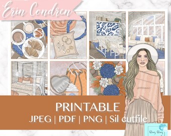 FALL PRINTABLE PLANNER Sticker, Printable Planner Sticker, Autumn weekly kit, fall home printable, planner sticker, erin condren weekly kit