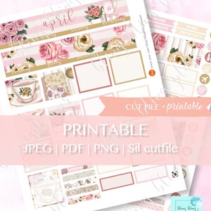 APRIL MONTHLY VIEW Printable , April planner sticker kits, Easter Printable Planner Stickers, monthly view sticker, Erin condren April view
