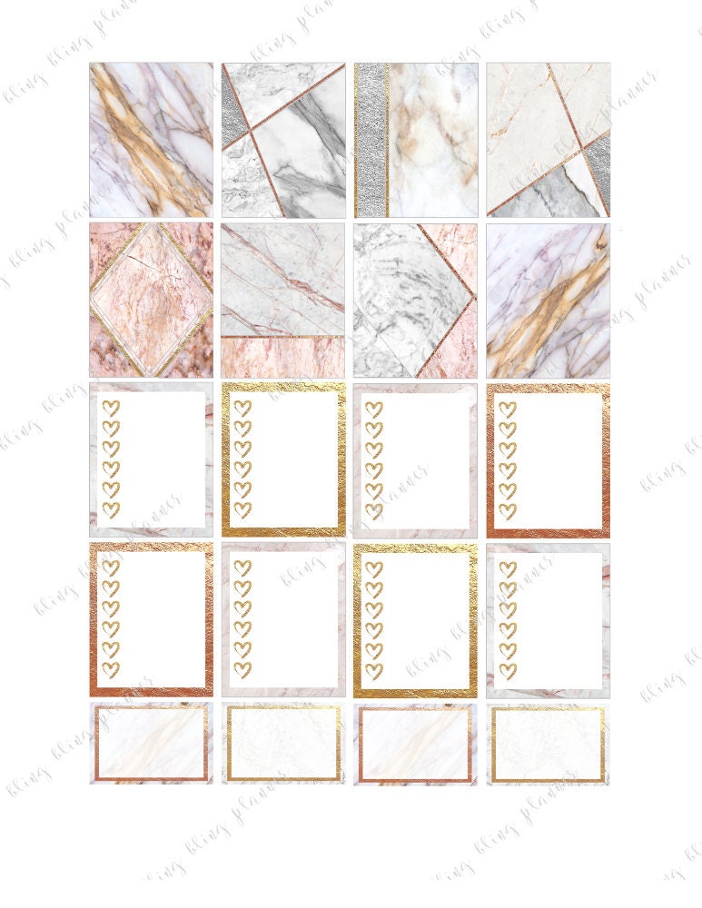 PRINTABLE PLANNER STICKERS Marble Planner Stickers Marble - Etsy